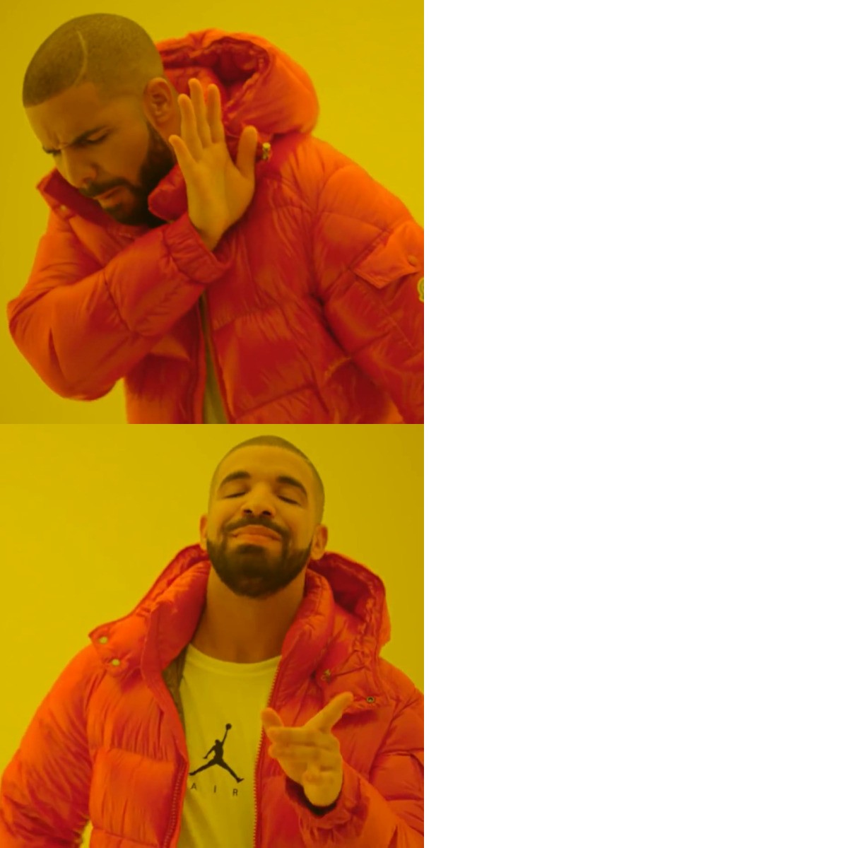 Drake Hotline Bling meme about Perelel